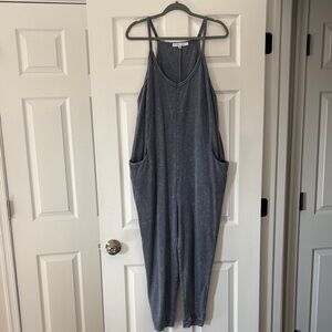 Sincerely Jules Acid Wash Blue Oversized Harem Jumpsuit Large